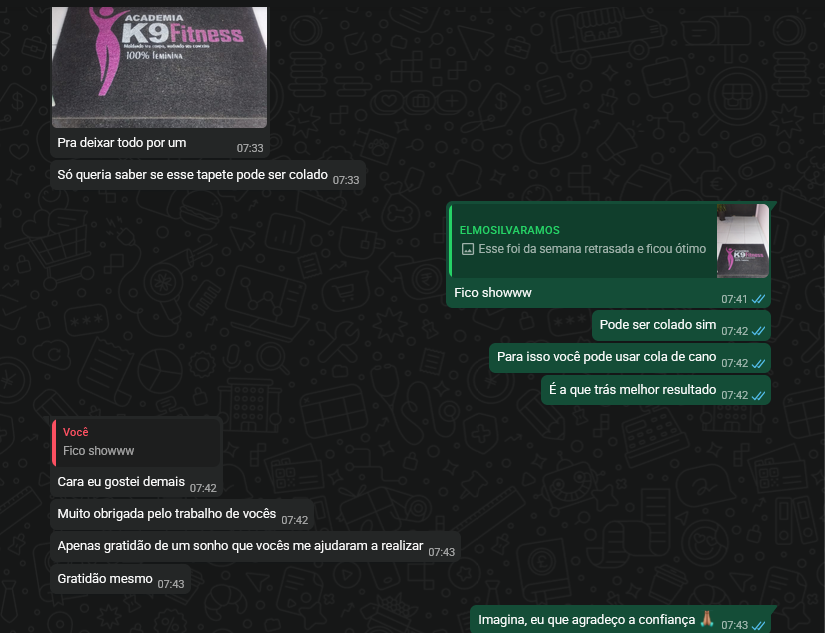 Captura de depoimento: K9 Fitness